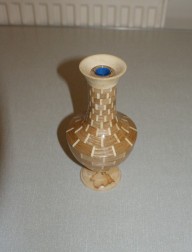 This segmented weed pot won a turner of the month certificate for Ken Akrill